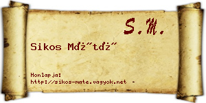Sikos Máté névjegykártya