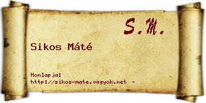 Sikos Máté névjegykártya