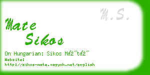 mate sikos business card